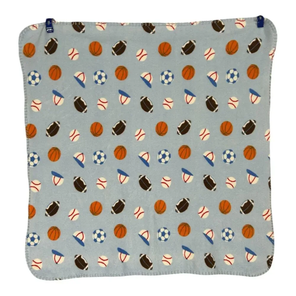 Kidgets Blue Basketball Football Baseball Soccer Cap Hat Sports Baby Blanket